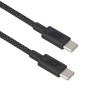 ACT USB 2.0 60W įkrovimo/duomenų kabelis USB-C į USB-C, juodas, 1 metras (AC3082)