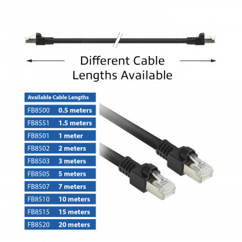 ACT FB8505 5 m S/FTP Cat.7 PUR lankstus tinklo kabelis, snagless RJ45, juodas