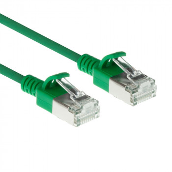 ACT Green 0.5m LSZH S/FTP CAT6A Slimline tinklo kabelis su Snagless RJ45 (DB7700)