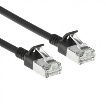 ACT juodas 10m LSZH S/FTP CAT7 plonas komutacinis kabelis be užkabinimo su RJ45 jungtimis (DF7910)
