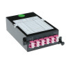 ACT FA2054 Fanout kaseta 12 pluoštų MTP/MPO į LC Duplex Low Loss OM4, suderinama su LGX, juoda