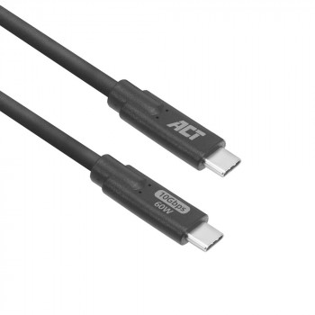 ACT USB-C į USB-C kabelis 1m 5Gbps 60W PD 4K vaizdas - juodas AC7443