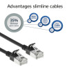 ACT juodas 5 m LSZH S/FTP CAT7 plonas komutacinis kabelis be užkabinimo su RJ45 jungtimis (DF7905)