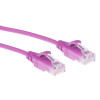 ACT Pink 0.25 m LSZH U/UTP CAT6 Datacenter Slimline komutacinis kabelis be užkabinimo su RJ45 jungtimis (DC9452)