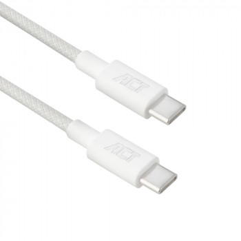 ACT USB 2.0 60W įkrovimo/duomenų kabelis USB-C į USB-C, baltas, 1 m (AC3080)