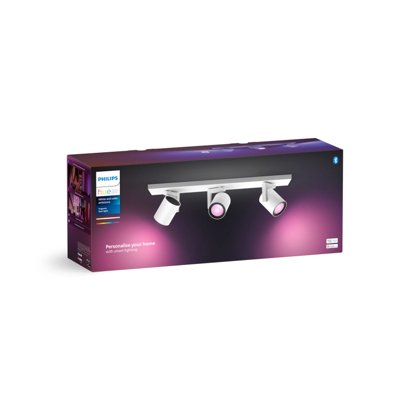 Signify Philips Hue White & Color Ambiance Argenta 3-Spot lubų šviestuvas, baltas