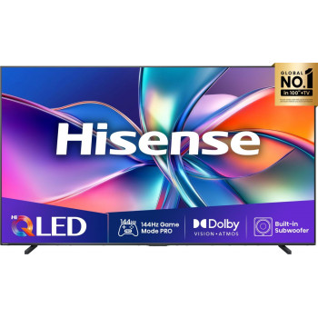 Hisense 98E7Q 98 colių 4K QLED išmanusis televizorius (Dolby Vision IQ, HDR10+, VIDAA U, Dolby Atmos, 3x HDMI, 2x USB, Wi-Fi, Bluetooth, DVB-T2/C/S2)