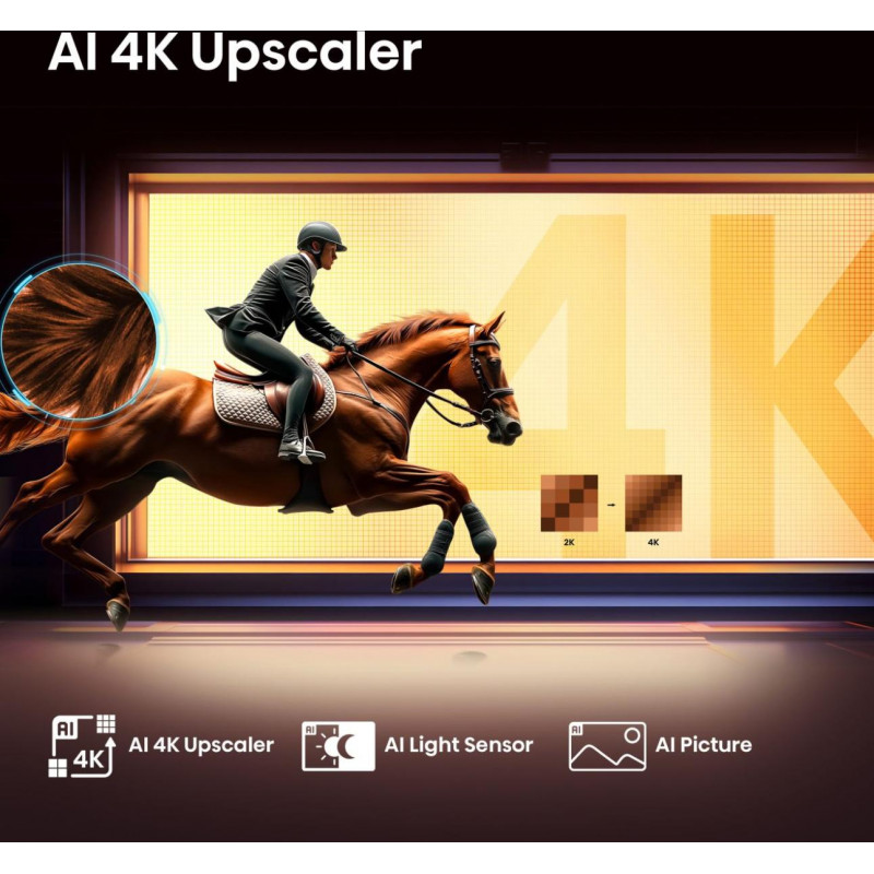 Hisense 98E7Q 98 colių 4K QLED išmanusis televizorius (Dolby Vision IQ, HDR10+, VIDAA U, Dolby Atmos, 3x HDMI, 2x USB, Wi-Fi, Bluetooth, DVB-T2/C/S2)