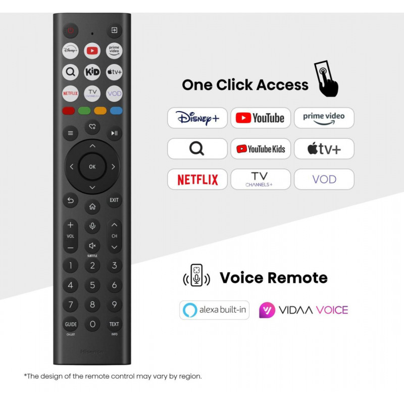 Hisense 98E7Q 98 colių 4K QLED išmanusis televizorius (Dolby Vision IQ, HDR10+, VIDAA U, Dolby Atmos, 3x HDMI, 2x USB, Wi-Fi, Bluetooth, DVB-T2/C/S2)