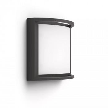 Philips Outdoor Ultra-Efficient Samondra sieninė šviestuvas 3,8W, 2700 Kelvinų, antracito spalvos