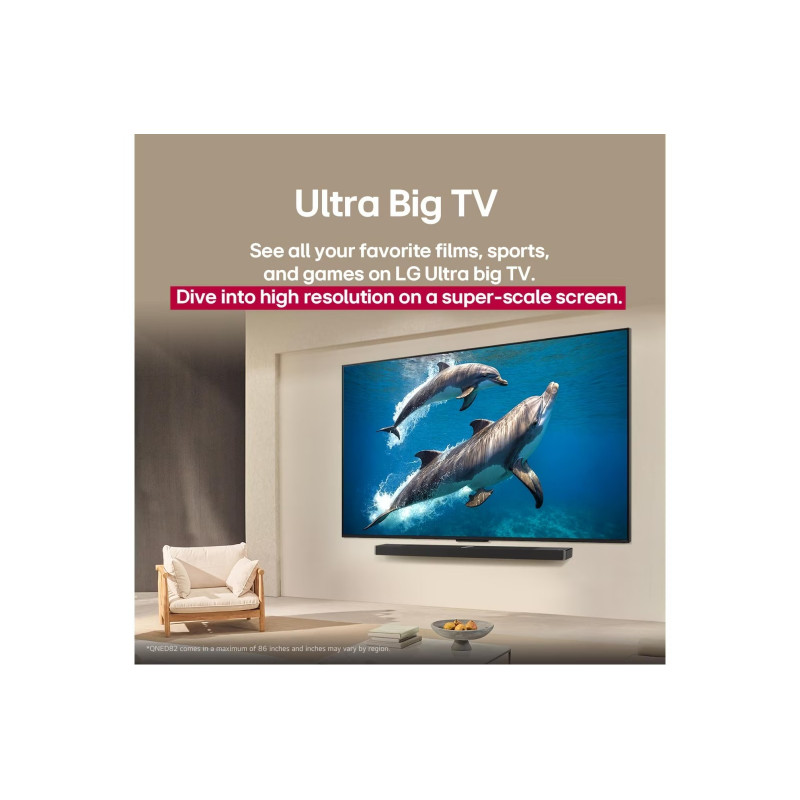 LG 65QNED82A3B 65 colių QNED 4K išmanusis televizorius su α7 Gen6 AI procesoriumi