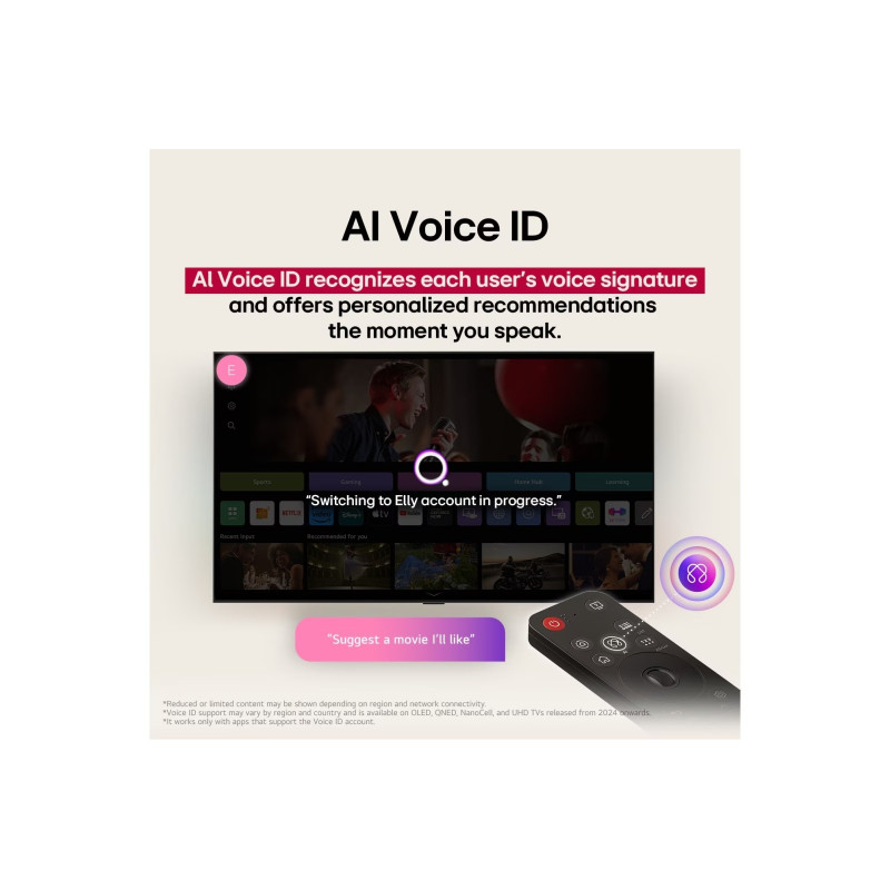 LG 65QNED82A3B 65 colių QNED 4K išmanusis televizorius su α7 Gen6 AI procesoriumi