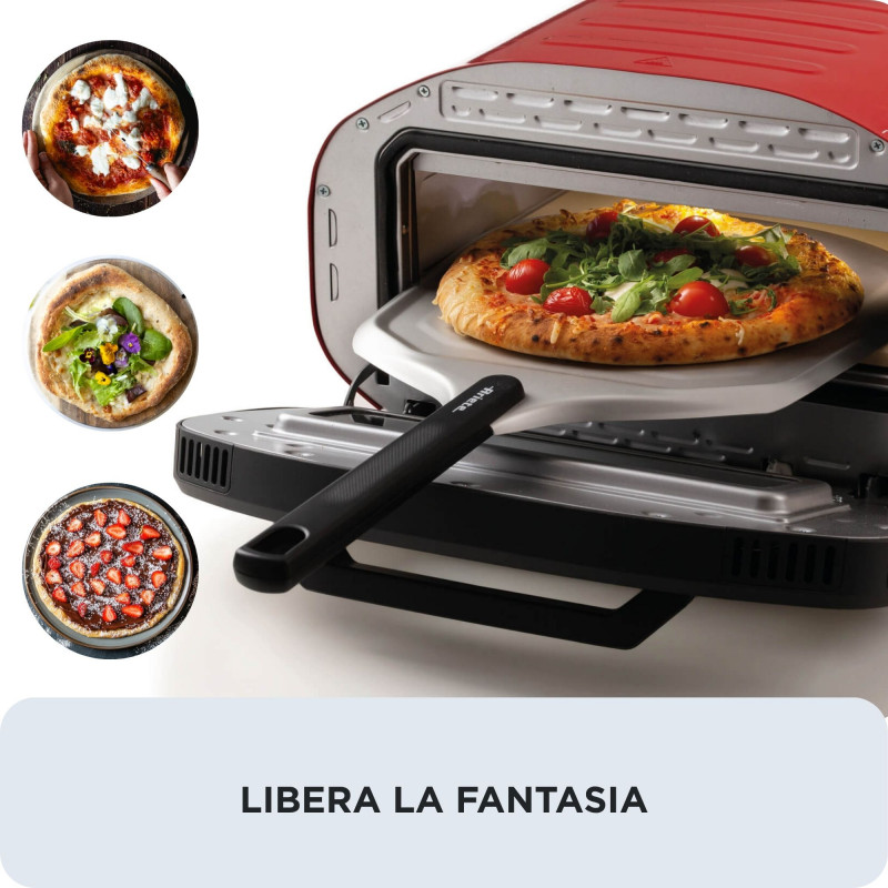 Ariete elektrinė picų krosnelė DA GENNARO raudona/nerūdijantis plienas, 2200W, picoms iki 30 cm