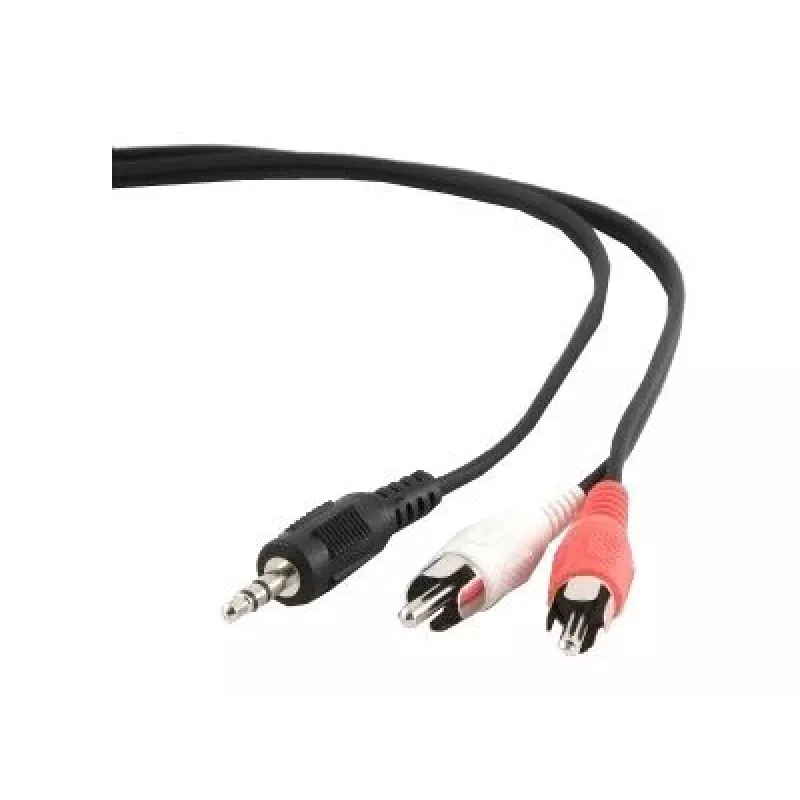 Gembird 2,5 m, 3,5 mm / 2xRCA, M/M garso laidas juoda, raudona, balta
