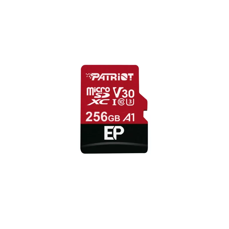 MicroSDXC atminties kortelė PATRIOT PEF256GEP31MCX 256 GB Class 10 U3 V30 Skaitymas 100 MB/s Rašymas 80 MB/s su SD adapteriu