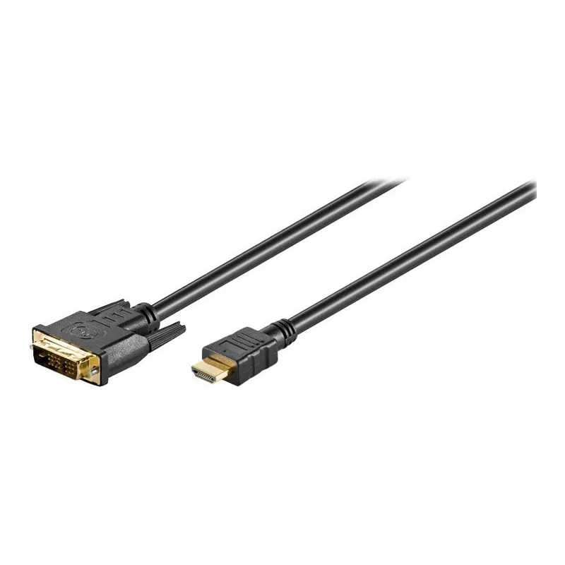 Wentronic Goobay HDMI™ / DVI-D laidas, juodas, 3 m - 19 kontaktų HDMI™ kištukas > DVI-D (18+1) kištukas (51581)