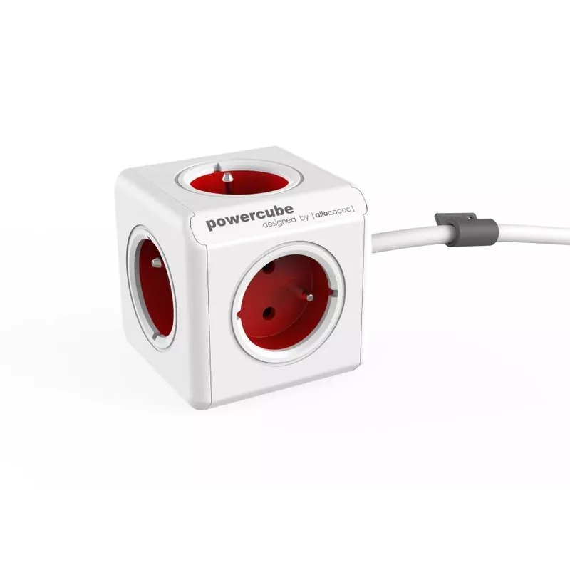 Allocacoc PowerCube Extended - 1,5 m - pilka/raudona - 220-240 V