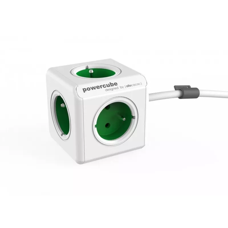 Allocacoc PowerCube Extended Type E maitinimo lizdų blokas 1,5 m 5 AC lizdai (-ų) Vidaus žalias