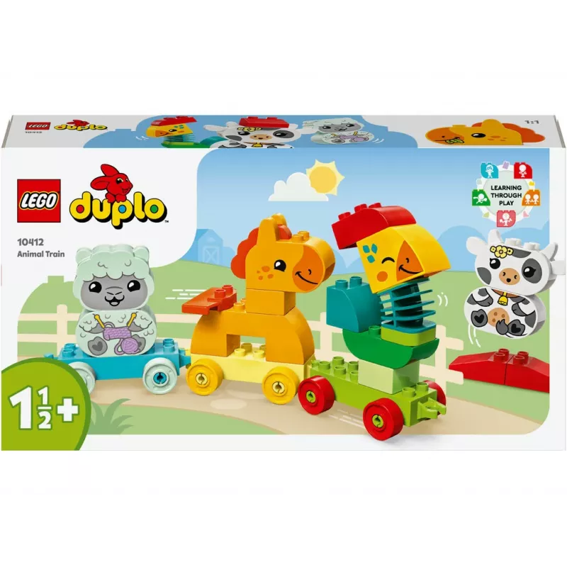 Konstruktorius LEGO DUPLO Gyvūnų traukinukas 10412 — 19 dalių, nuo 1,5 metų