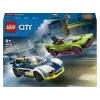 LEGO City 60415 Policijos automobilis ir raketinis automobilis – 213 dalių, 2 minifigūrėlės, nuo 6 metų