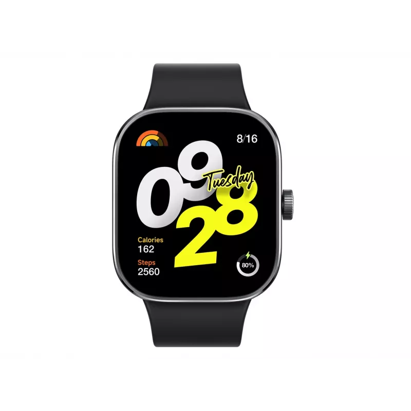 Xiaomi Redmi Watch 4 – išmanusis laikrodis su TPU dirželiu, juodas, 135–205 mm riešo apimtis, 5 cm (1,97 col.) ekranas