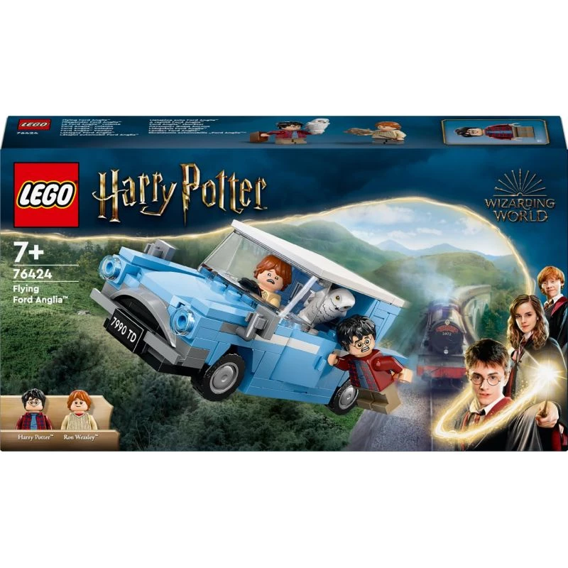 LEGO Harry Potter Skraidantis Ford Anglia automobilis – statomas modelis su Roniu Vizliu ir Hedviga, 7+ metų