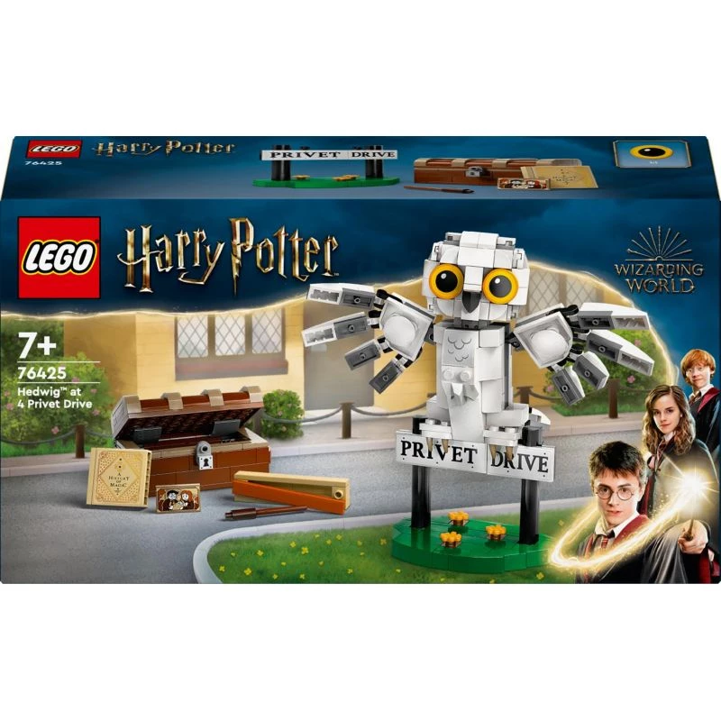 LEGO Harry Potter Hedviga ant Ligustrų gatvės modelis 76425 – 337 detalių, 100 mm aukštis, rekomenduojamas amžius 7+