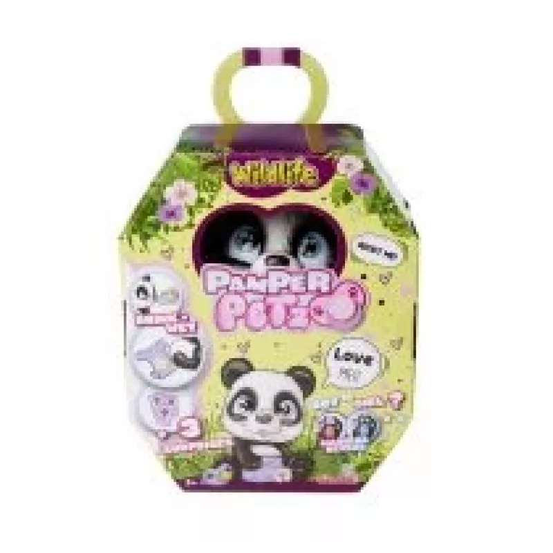 Simba 105950054 Pamper Petz Panda (apie 15 cm) – interaktyvus žaislinis gyvūnėlis su gėrimo ir šlapinimosi funkcija vaikams nuo 3 metų