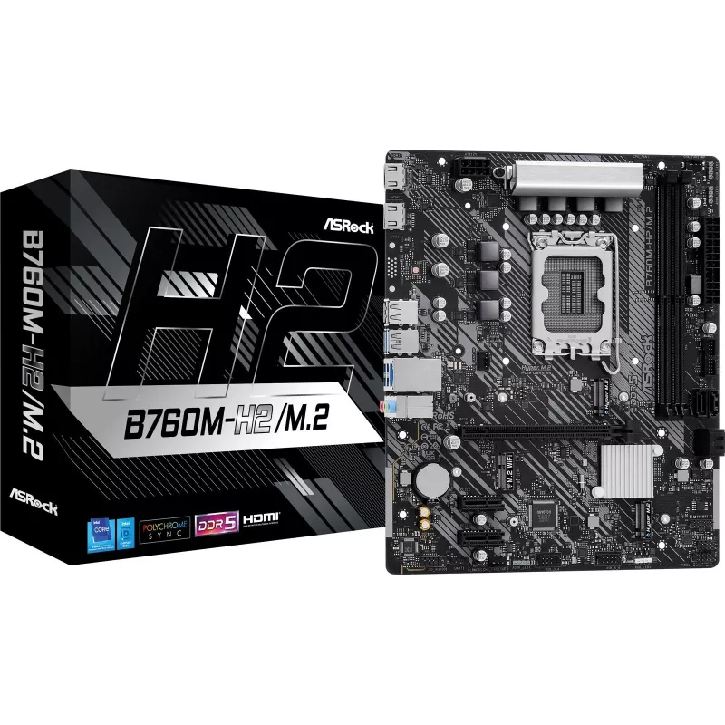 ASRock B760M-H2/M.2 DDR5 LGA1700 Micro-ATX pagrindinė plokštė
