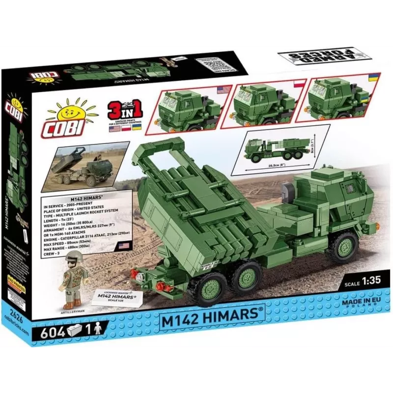 COBI 2626 Armed Forces M142 HIMARS 621 kaladėlių konstruktorius