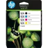 HP 924 CMYK Original rašalo kasetės 4 vnt., juoda, žalsvai mėlyna, rausvai raudona, geltona, 500 puslapių, 400 puslapių