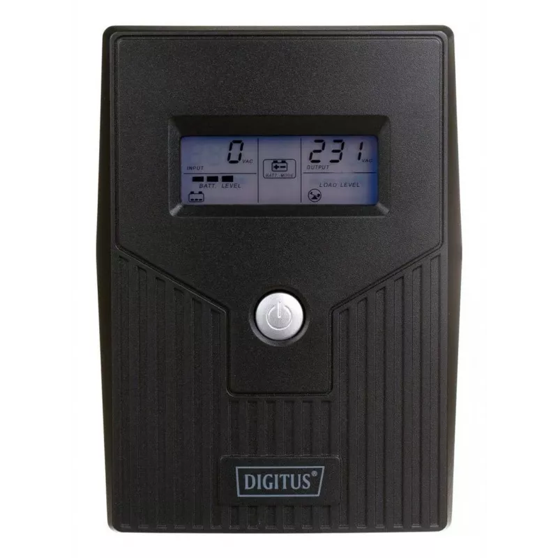 DIGITUS Line-Interaktyvus UPS, 800VA/480W, 12V/9Ah X1 baterija, 2x CEE 7/7 lizdai, RJ-11, LCD (DN-170064-LCD)