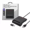 Kortelių skaitytuvas QOLTEC Smart chip ID card scanner USB, juodas, 84,5×65×16 mm, 63 g