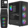 Korpusas Fury Shobo SH4F su RGB langu 4x ventiliatoriai MIDI kompiuteriui