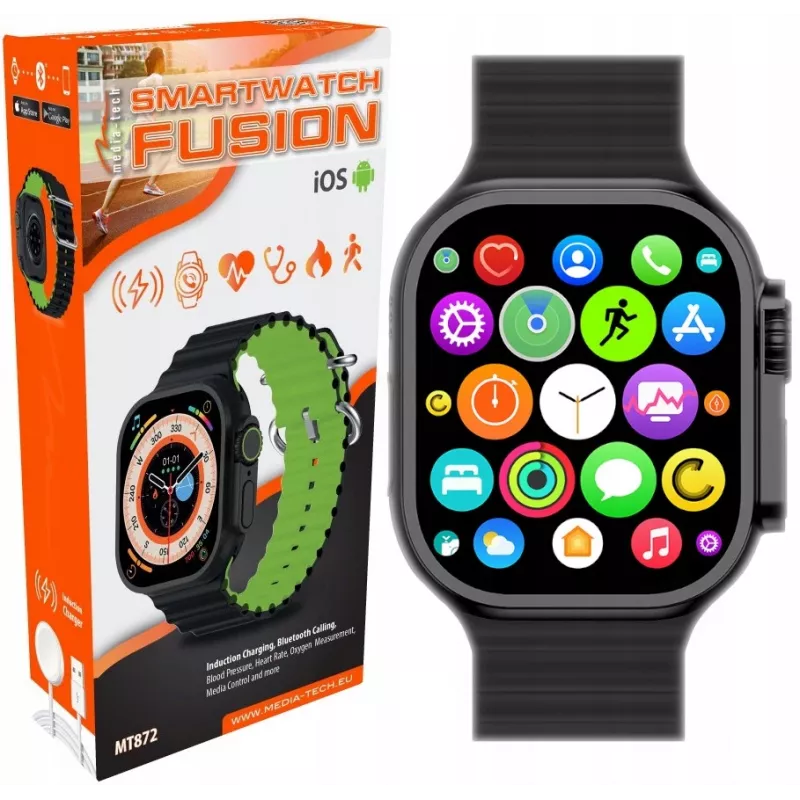 Išmanusis laikrodis Fusion MT872 Bluetooth skambučiai pulsas kraujospūdis deguonies kiekis kraujyje