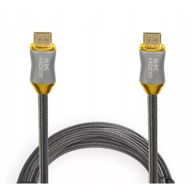 HDMI kabelis IBOX HD08 2 m, HDMI Type A kištukas–kištukas, HDMI 2.1, sidabrinis