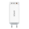SAVIO LA-07 GaN 65W sieninis įkroviklis, USB, QC4.0+, PD 3.0, Baltas