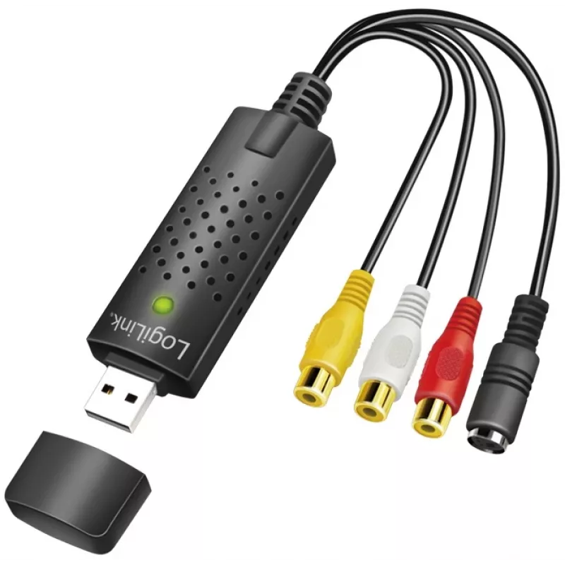 LogiLink USB 2.0 A/V Grabber, USB-A/M į 3x RCA + Mini-DIN5/F, juodas