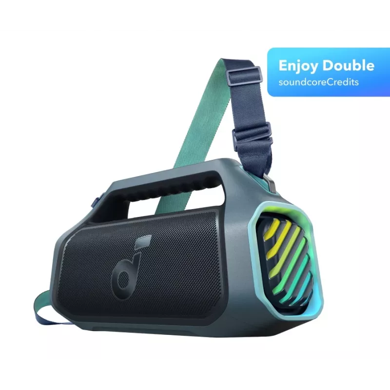 Nėšiojamas Bluetooth garsiakalbis Soundcore Boom 2 Plus mėlynas
