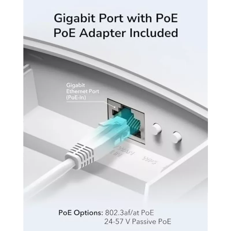 Cudy AP1300 Outdoor belaidis prieigos taškas AC1200, dual-band 2,4/5 GHz, 300/867 Mbps, IP65, PoE, 2 išorinės RP-SMA antenos