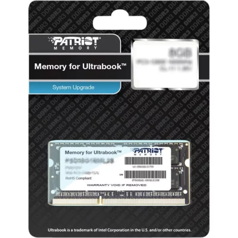 Laptop atmintis PATRIOT 8GB DDR3 1600MHz 204 kontaktų SO-DIMM 1.35V