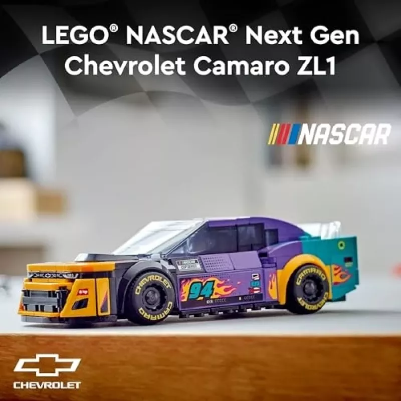 LEGO Speed Champions 76935 NASCAR Next Gen Chevrolet Camaro ZL1, 328 detalių, 1 minifigūrėlė, nuo 9 m.