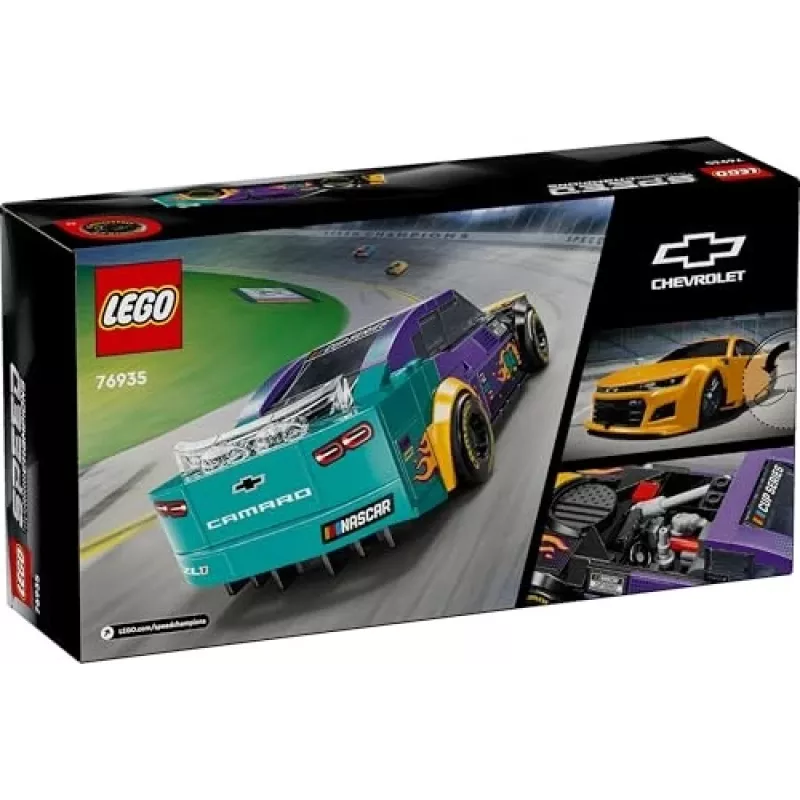 LEGO Speed Champions 76935 NASCAR Next Gen Chevrolet Camaro ZL1, 328 detalių, 1 minifigūrėlė, nuo 9 m.