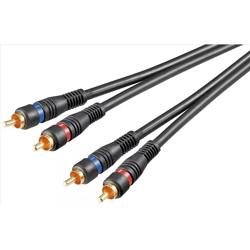 Wentronic Goobay garso laidas – kompozitinis audio – RCA (S) į RCA (S) – 1,5 m – dvigubai ekranuotas koaksialinis laidas – juodas (50032)
