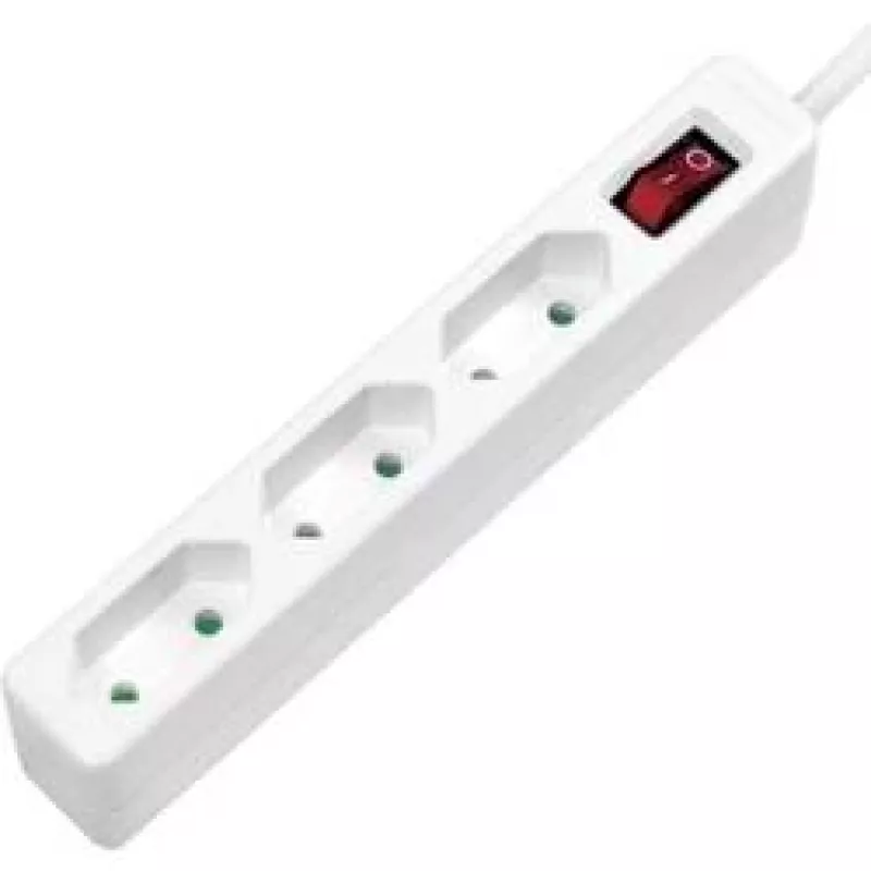 Prailginimo laidas LogiLink LPS230 1,5 m 3 AC lizdai Baltas