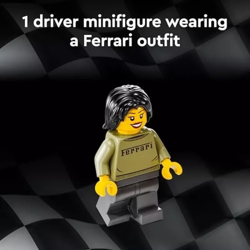 LEGO Speed Champions Ferrari F40 Supercar statomas modelis su vairuotojo minifigūrėle, 9+ metų vaikams