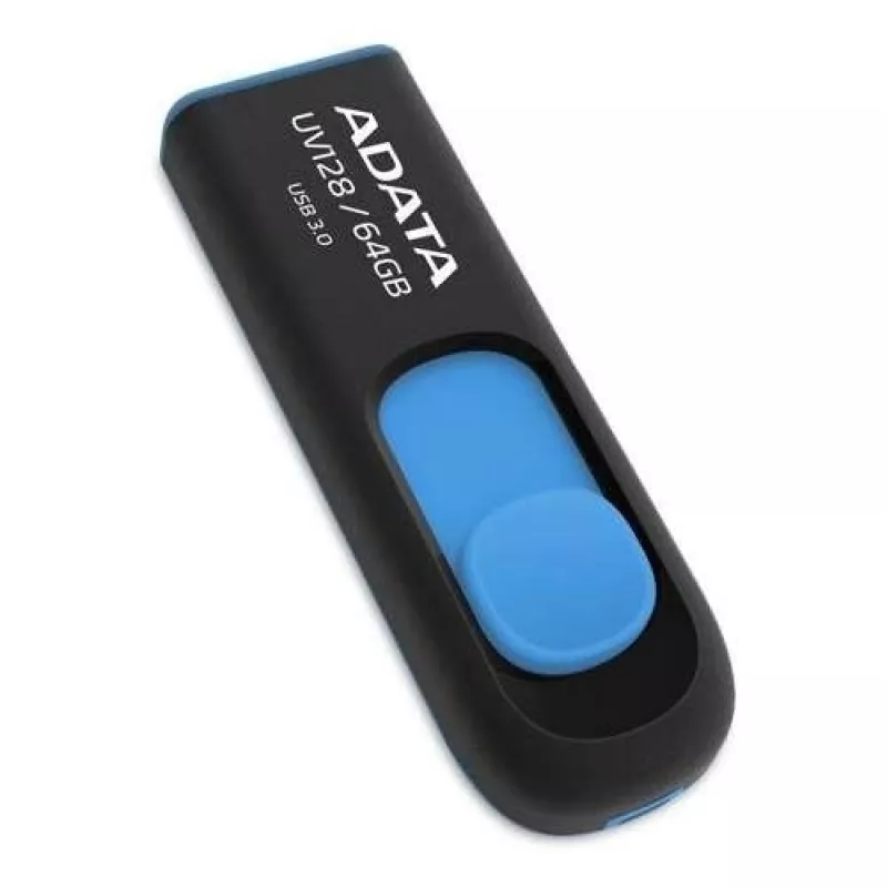 ADATA 64GB DashDrive UV128 USB atmintukas USB Type-A 3.2 Gen 1 (3.1 Gen 1) Juodas, Mėlynas