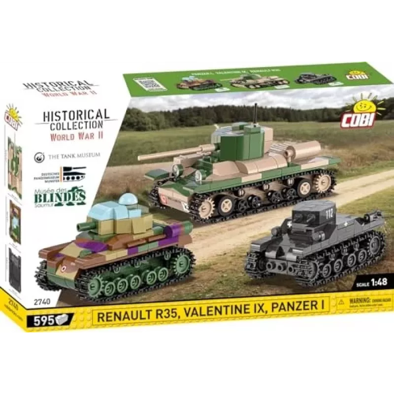 Konstruktorius COBI Renault R35, Valentine IX, Panzer I 595 dalių