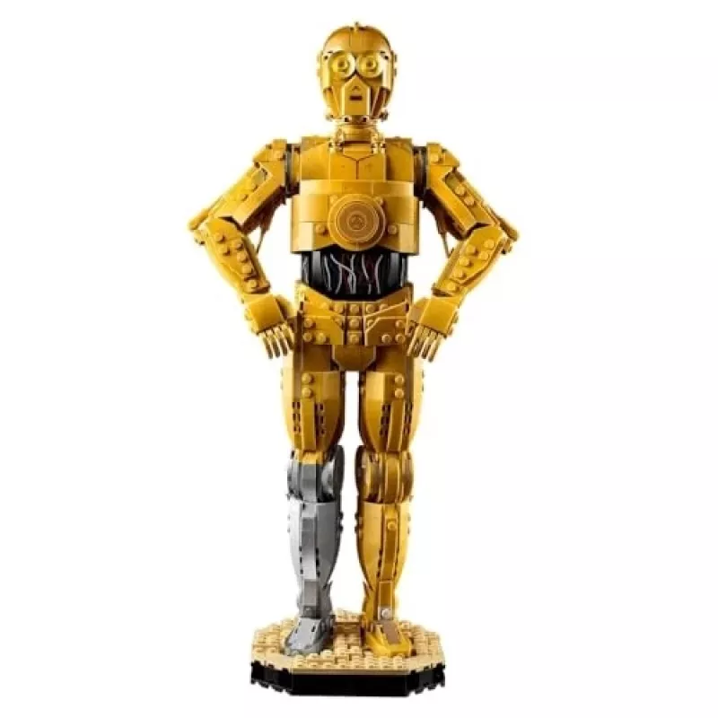 LEGO žvaigždžių karų statoma figūra C-3PO modelis 75398 — 1138 dalių, 380 mm eksponuojamas kolekcinis modelis