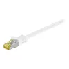 Wentronic Goobay Cat.7 Kištukinis kabelis, S/FTP (PiMF), Baltas, 0,5 m - LSZH Halogen-Free, Varis, RJ45 Kištukas (91090)